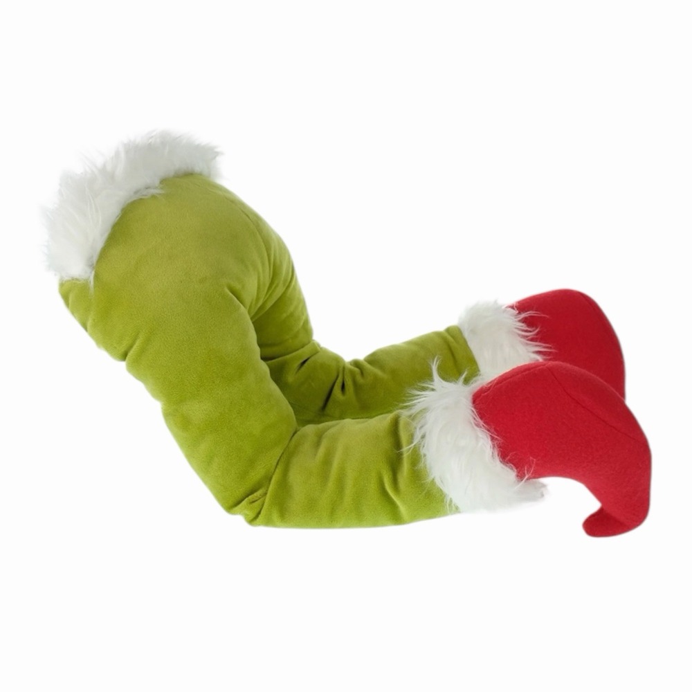 Dr. Seuss' How The Grinch Stole Christmas Grinch Furry Plush Leg Christmas Décor